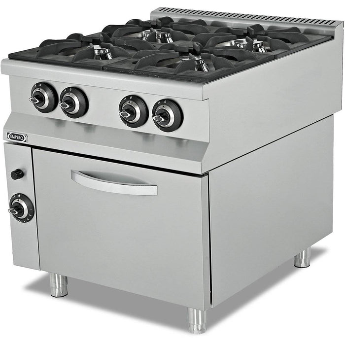 Professional Gas 4 Burners 25.3kW / Gas oven 9kW - 7KG0200 - Canmac Catering