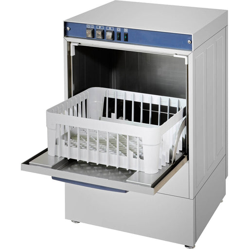 Glasswasher 480 Pint Glasses/Hour 400mm Basket Rinse Aid Pump Gravity Drain 13A |  GWASH40 Makfry