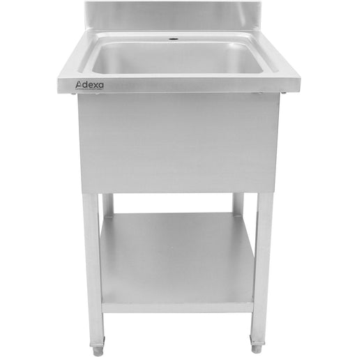 Commercial Sink Stainless Steel 1 Bowl Bottom Shelf Splashback 600mm Depth 600mm | Thstr66 Bm1 Makfry
