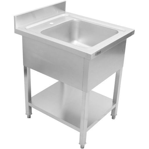 Commercial Sink Stainless Steel 1 Bowl Bottom Shelf Splashback 600mm Depth 600mm | Thstr66 Bm1 Makfry