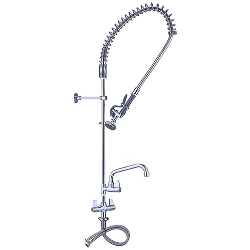 Pre Rinse Spray Unit With Swing Faucet Deck Mount Double Inlet Height 1000mm Stainless Steel | Eq2801 A12 Makfry