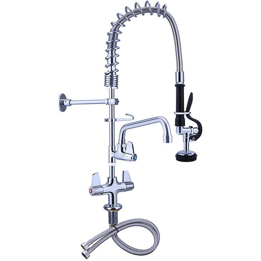 Pre Rinse Spray Unit With Swing Faucet Deck Mount Double Inlet Height 600mm Stainless Steel | Eq7801 A08 Makfry