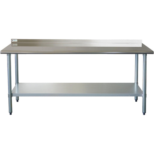 Commercial Work table Stainless steel Rear upstand Bottom shelf 1800x600x900mm |  WTG600X180050R Makfry