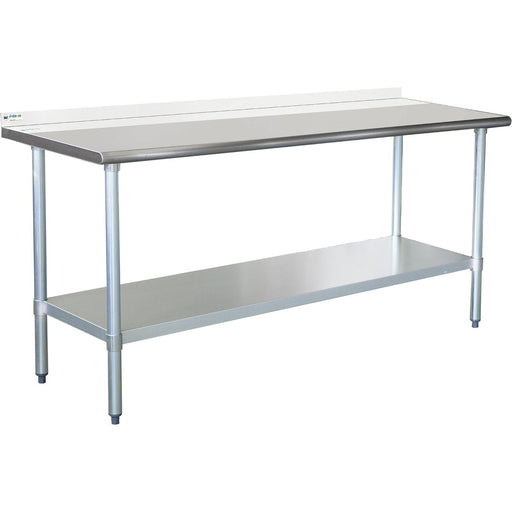 Commercial Work table Stainless steel Rear upstand Bottom shelf 1800x600x900mm |  WTG600X180050R Makfry