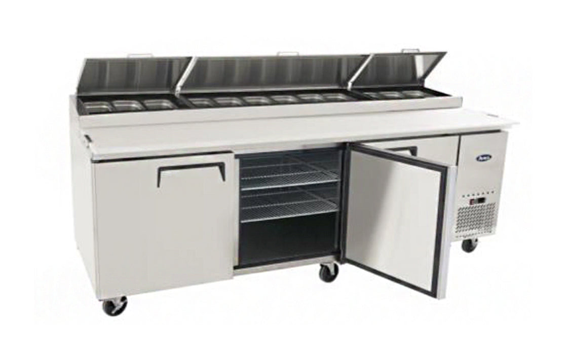 3 Door Refrigeration Preparation Table Including 12x 1/3 GN Pan Option MPF8203GR