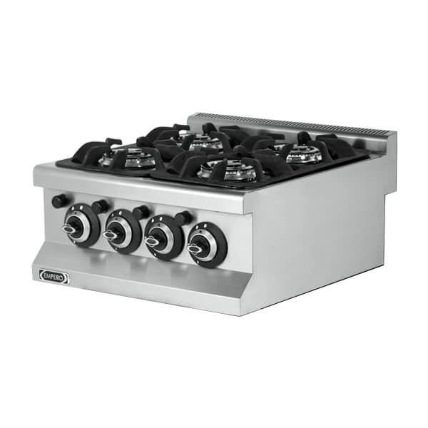 Stainless Steel Gas Cooker with 4 Burners 10.6kW