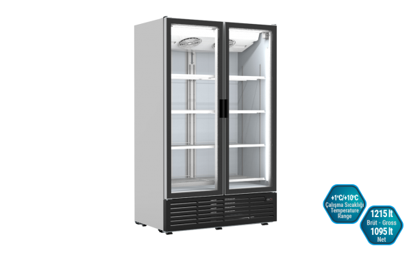 Commercial Bottle Cooler Refrigerator 1215 litres Double Door – Kiwi 1270 - Canmac Catering